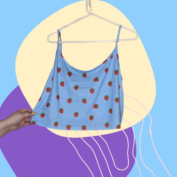 Plus Sunflower and Strawberry Crop Top Combo - Picture 3 of 4